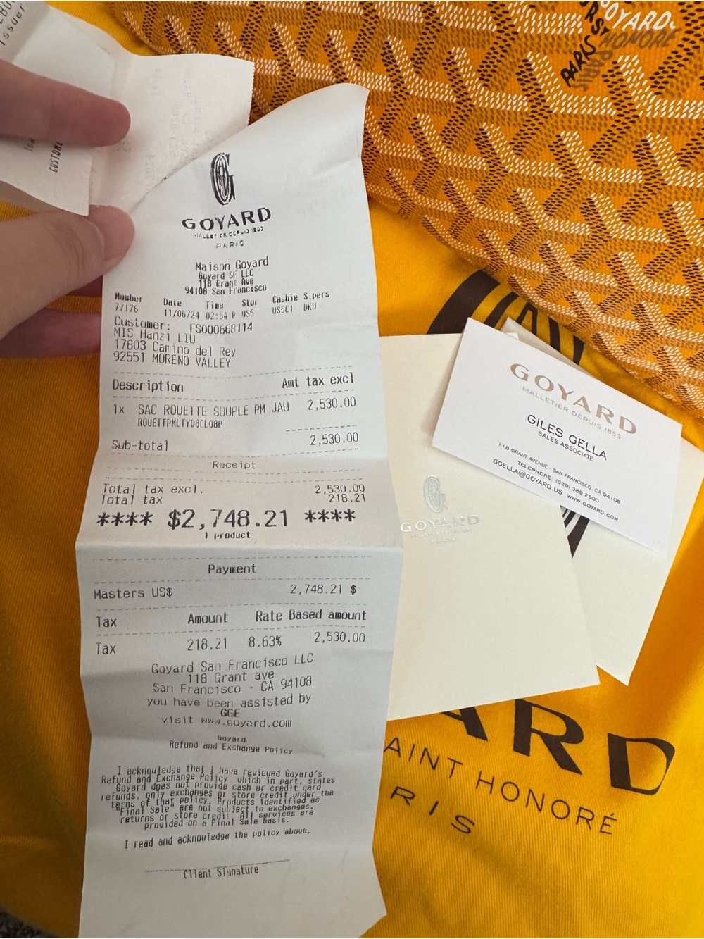 Goyard Yellow Rouette Souple Bag with Dustbag - Picture 7 of 7